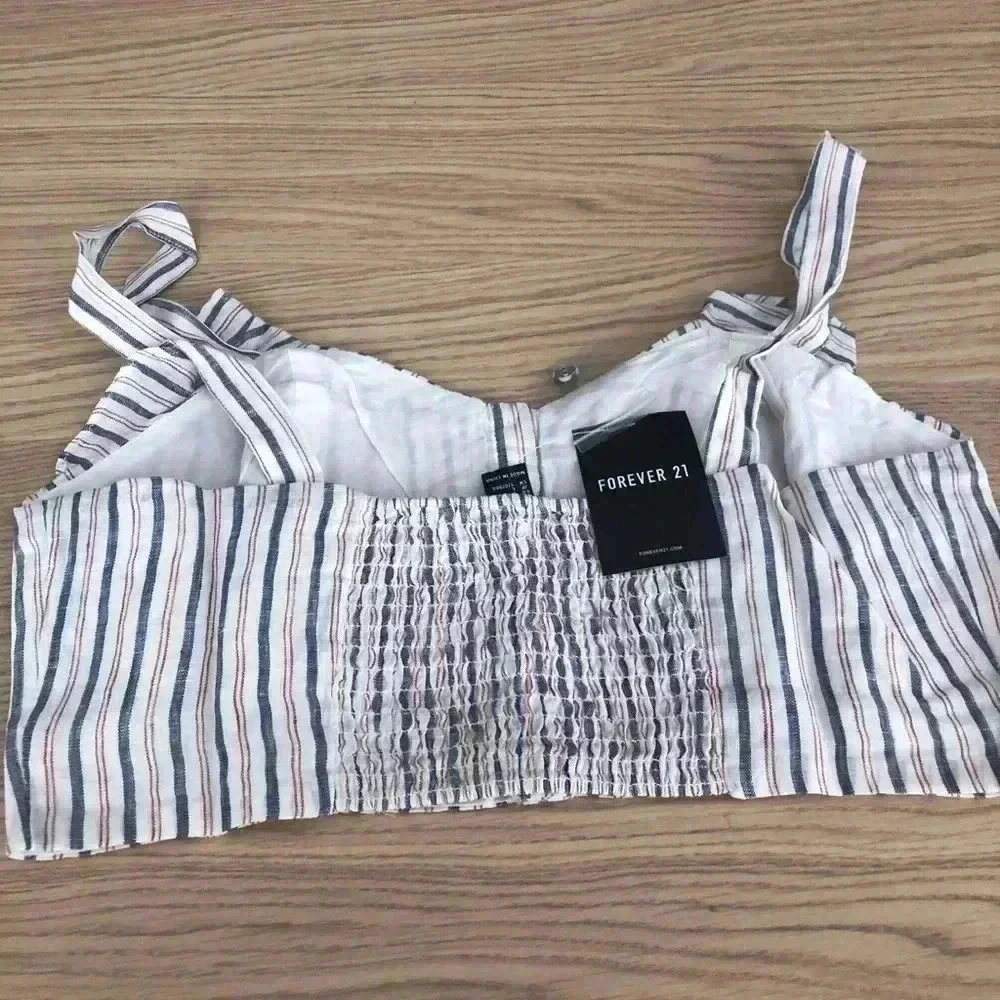 🆕Forever 21 Stripes Woven Crop-Top L🆕 - Picture 6 of 8